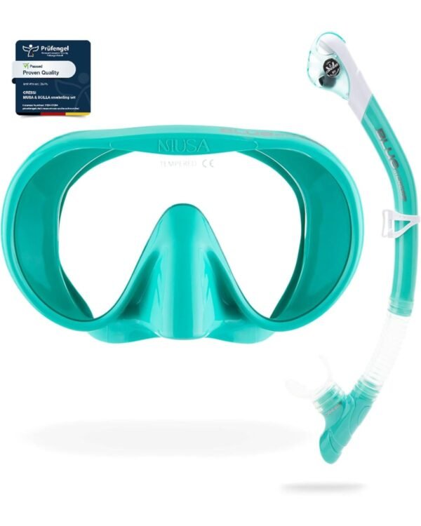 Combo Cressi Musa & Scilla Dry: Máscara y Snorkel (Aqua green) - Image 2